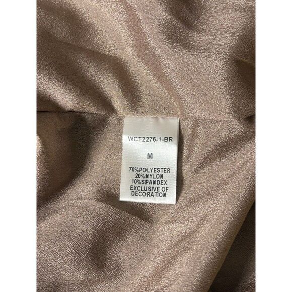 THML Velvet Flutter Dress Size Medium Brown Copper Shimmer WCT2276-3 - Picture 12 of 14